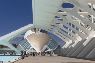 Valencia, İspanya; 19 Nisan 2024: Sanat ve Bilim Müzesi. Calatrava 'nın modern mimarisi.