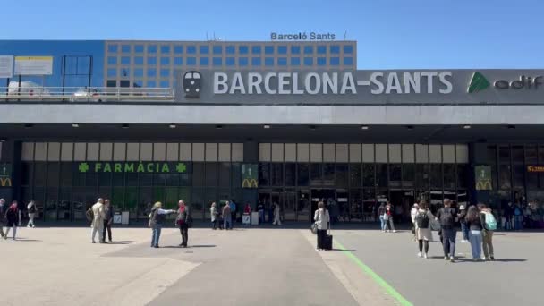 Barcelone Espagne Avril 2024 Sants Estacio Grande Gare Barcelone Espagne — Video