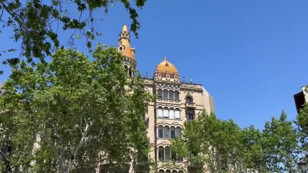 Barcelona Spanyolország Április 2024 Building Hotel Royal Passeig Gracia — Stock videók