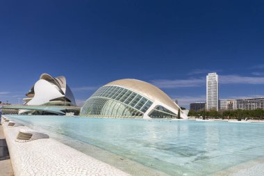 Valencia, İspanya; 19 Nisan 2024: Sanat ve Bilim Müzesi. Calatrava 'nın modern mimarisi