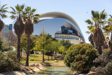 Valencia, İspanya; 19 Nisan 2024: Sanat ve Bilim Müzesi. Calatrava 'nın modern mimarisi