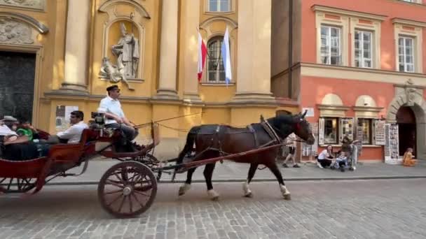 Warsaw Πολωνια Απριλιου 2018 Τζιεκάνια Στενός Δρόμος Στην Παλιά Πόλη — Αρχείο Βίντεο