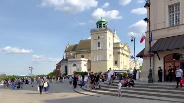 Advertência Polónia Maio 2024 Old Town Stare Miasto Castle Square — Vídeo de Stock