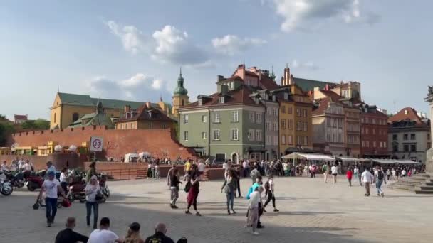 Varsóvia Polónia 2024 Igreja São Martinho Abd Restos Muralha Defesa — Vídeo de Stock
