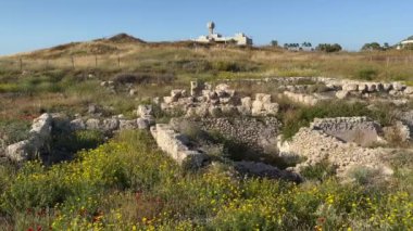 İsrail 'in Hayfa kentindeki Akdeniz kıyısında yer alan tarihi Fenike şehir merkezi Tel Shikmona' nın arkeolojik keşfi.