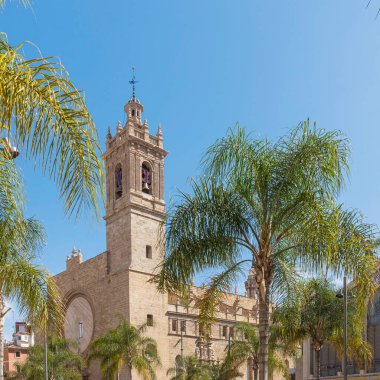 Valencia, İspanya - 24 Mart 2024: Santos Juanes 'in tarihi kilisesine bir bakış, aynı zamanda Iglesia de los Santos Juanes olarak da bilinir. Kare kare.