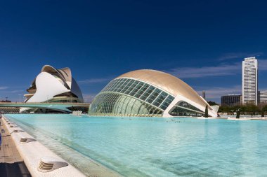 Valencia, İspanya; 19 Nisan 2024: Sanat ve Bilim Müzesi. Calatrava 'nın modern mimarisi