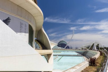 Valencia, İspanya; 19 Nisan 2024: Sanat ve Bilim Müzesi. Calatrava 'nın modern mimarisi