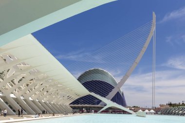 Valencia, İspanya; 19 Nisan 2024: Sanat ve Bilim Müzesi. Calatrava 'nın modern mimarisi.