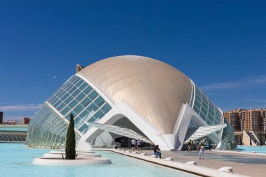 Valencia, İspanya; 19 Nisan 2024: Sanat ve Bilim Müzesi. Calatrava 'nın modern mimarisi