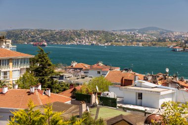 İstanbul, Türkiye, 2 Mayıs 2024, İstanbul ve İstanbul Boğazı 'nın panoramik manzarası.
