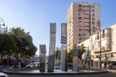 Petah Tikva, İsrail, 12 Haziran 2025, Donald Trump Meydanı Çeşmesi Petah Tikva.