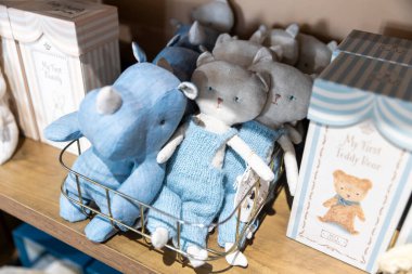 London, UK, 12 May 2025, Liberty shop.  Classic teddy bear and gift box