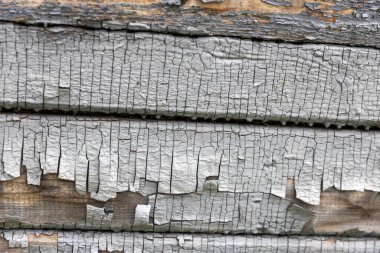 Çatlak Gri Boyalı Yıpranmış Tahta Yüzey