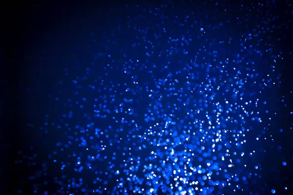 Beautiful Abstract Blue Bokeh Black Background — Stock Photo, Image