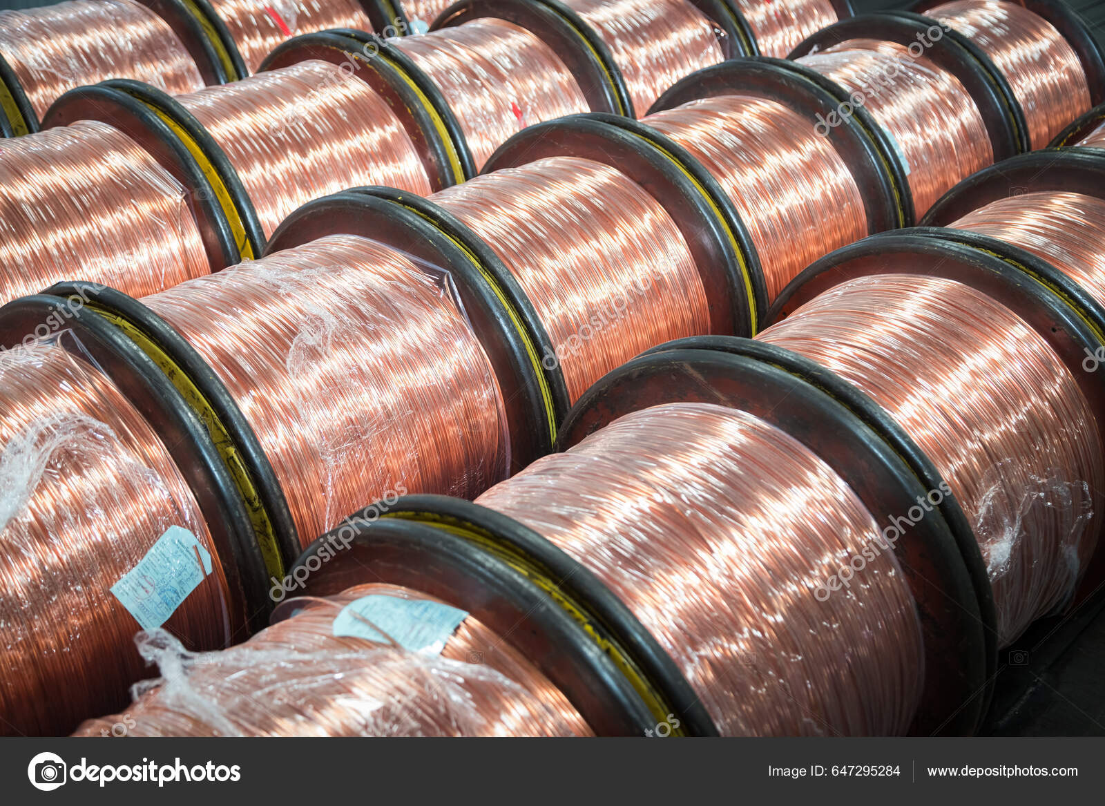Pure Copper Wire Core Element Production Copper Cables Use Electrical Stock  Photo by ©fastfun23 647295284