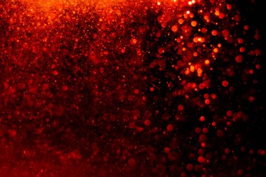 Siyah arkaplan ile kırmızı ışık bokeh