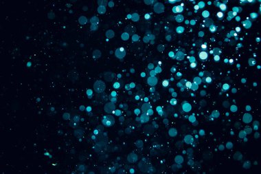 Siyah arka plan ile Soyut Mavi bokeh