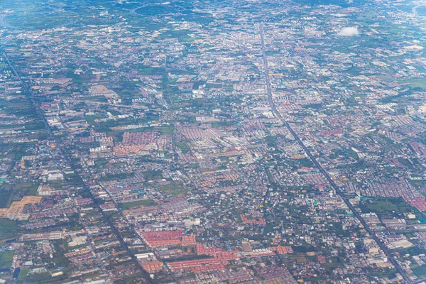 City views from the plane nature background