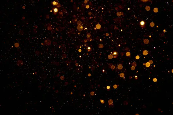 Абстрактное Золото Боке Черном Фоне — стоковое фото