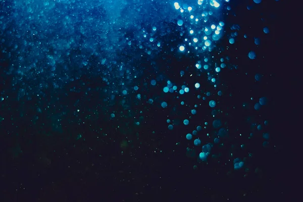 Абстрактная Синяя Текстура Боке Черном Фоне — стоковое фото