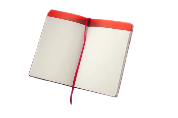 Red Blank Notebook White Background — Zdjęcie stockowe
