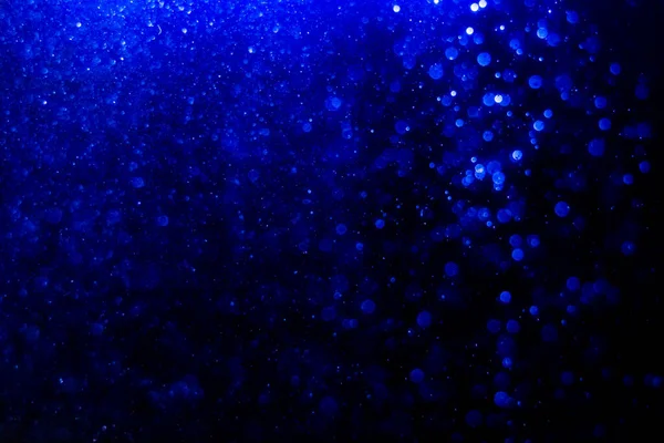 Bokeh Azul Luzes Com Fundo Preto — Fotografia de Stock