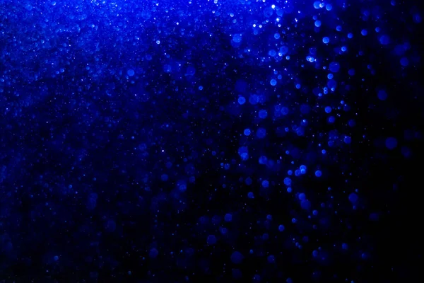 Blauwe Bokeh Van Lichten Met Zwarte Achtergrond — Stockfoto