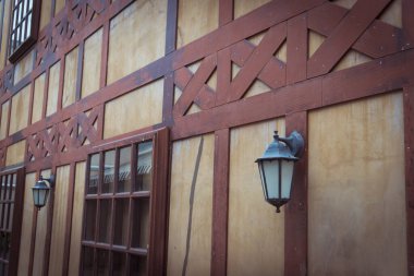 Vintage wooden house wall background