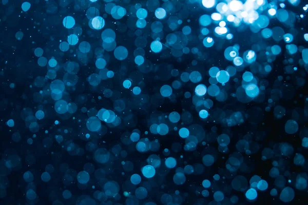Abstract Blauwe Winter Bokeh Gedefocuste Achtergrond — Stockfoto