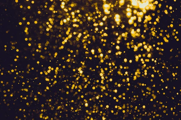 Abstraktes Gold Bokeh Mit Schwarzem Hintergrund — Stockfoto