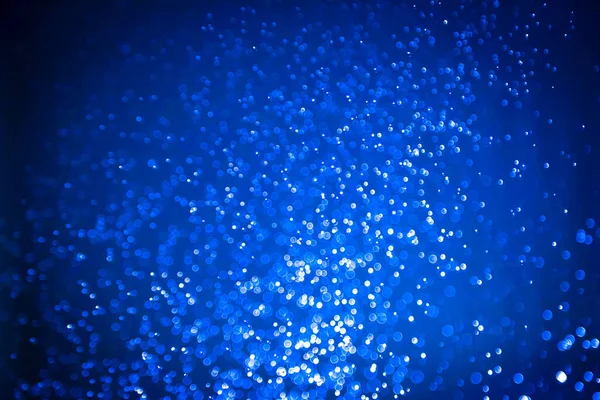 Piękny Abstrakcyjny Niebieski Bokeh Czarnym Tle — Zdjęcie stockowe