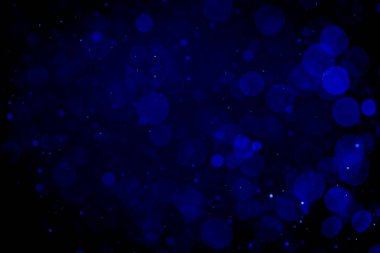 Siyah arka plan ile Soyut Mavi bokeh