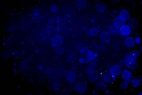 Abstract Blue Bokeh Black Background — Stock Photo, Image