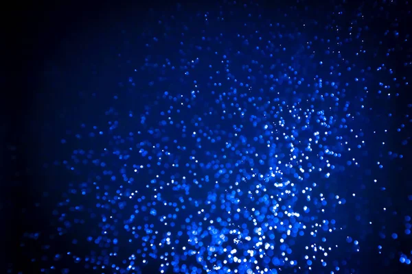 Beautiful Abstract Blue Bokeh Black Background — Stock Photo, Image
