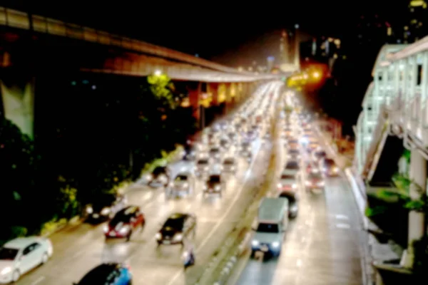 Боке Автомобільних Вогнів Вночі Місті — стокове фото