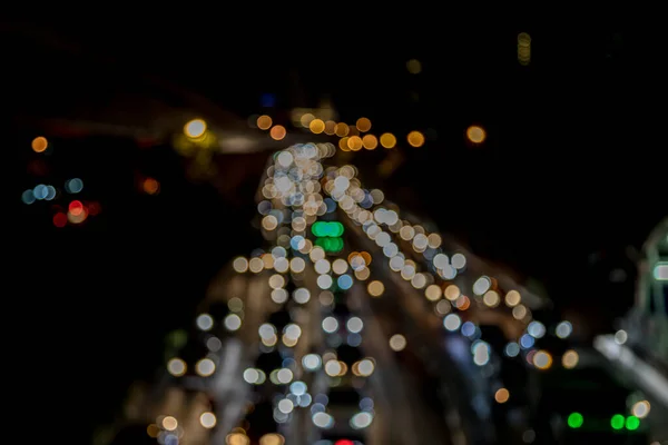 Боке Автомобильных Фар Ночное Время Городе — стоковое фото