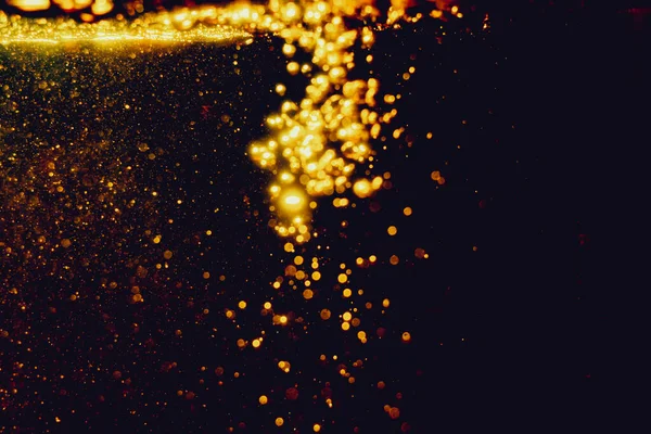 Λαμπερά Αστέρια Της Θολούρας Χρυσό Bokeh Χρήση Για Γιορτάσουν Μαύρο — Φωτογραφία Αρχείου