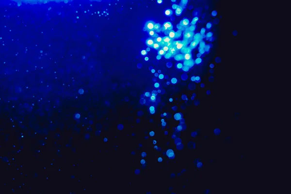 Блестящие Звезды Размытого Синего Боке Использовать Празднования Фона — стоковое фото