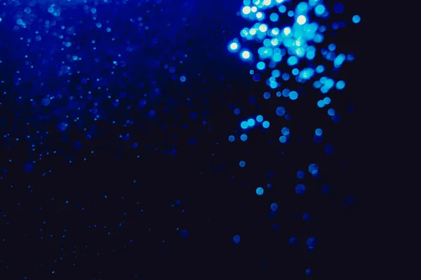 Étoiles Scintillantes Flou Bleu Bokeh Utilisation Pour Célébrer Fond — Photo
