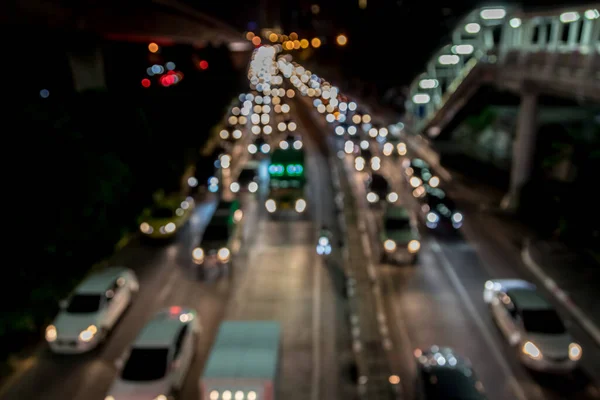 Bokeh Από Φώτα Αυτοκινήτων Νύχτα Στην Πόλη — Φωτογραφία Αρχείου