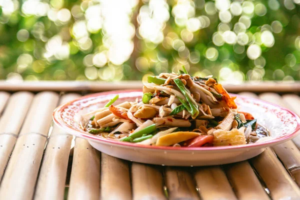 Papaya Sallad Kryddig Mat Thailand — Stockfoto