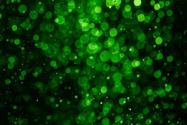 Siyah arkaplan ile soyut yeşil bokeh