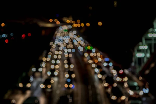 Bokeh Από Φώτα Αυτοκινήτων Νύχτα Στην Πόλη — Φωτογραφία Αρχείου