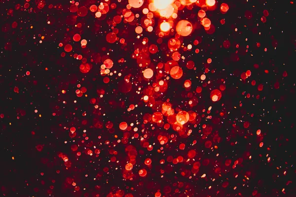 Bokeh Vermelho Luzes Sobre Fundo Preto — Fotografia de Stock