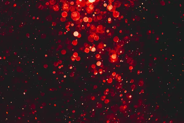 Bokeh Vermelho Luzes Sobre Fundo Preto — Fotografia de Stock