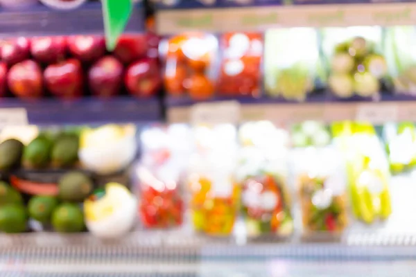 Abstrakter Verschwommener Hintergrund Der Obst Und Gemüseabteilung Einkaufszentrum Zur Auswahl — Stockfoto