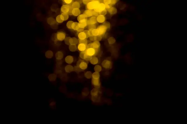 Zlatý Bokeh Světel Vody Černém Pozadí — Stock fotografie