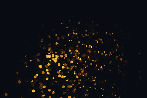 Abstract Gold Bokeh Texture Black Background — Stock Photo, Image