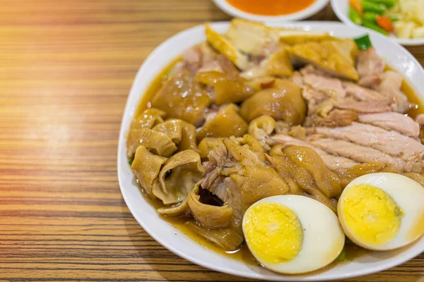 Thai Style Pork Leg Rice Mellow Sweet Taste — Stok Foto